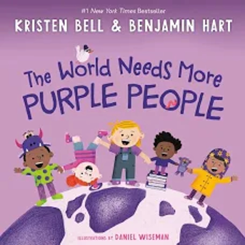 Product Description: The best things are purple!! But, What's a purple person? Purple people love to ask questions. They are kind and hardworking, and they laugh a lot (especially at Grandpa's funny noises)! A purple person is an everyday superhero! How do you become one? That's the fun part! Penny Purple will lead you through the steps. Kristen Bell and Benjamin Hart have created a hilarious and joyful read-aloud for a new generation, about embracing the things that bring us together as humans. Get inspired to be curious, be silly, be YOU, and paint the world purple.</br> The World Needs More Purple People