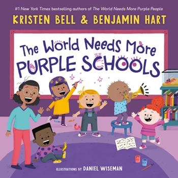 Product Description: It's back to school with Kristen Bell and Benjamin Hart! Learn how to paint your school purple with this follow-up to the #1 New York Times bestseller The World Needs More Purple People. Penny Purple taught us how to be a purple person. A person who finds common ground with others while celebrating what makes them unique! Now Penny and her pals will put their purple skills into action in their very favorite place -- their classroom! How do you make a purple school? It will take curiosity, sharing, hard work, and lots of laughs!</br> The World Needs More Purple Schools